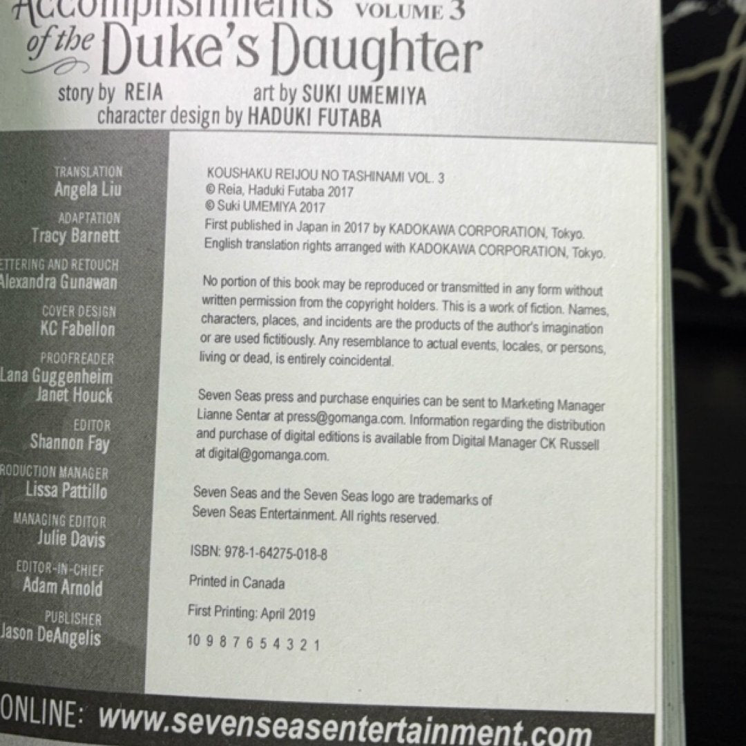 Accomplishments of the Duke's Daughter (Manga) Vol. 3 exact copy — photo 7