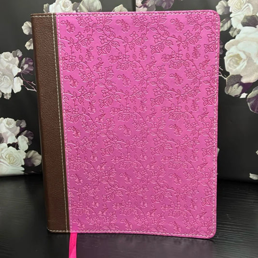 Journal the Word Bible, Large Print, Imitation Leather, Pink/Brown