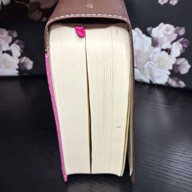 Journal the Word Bible, Large Print, Imitation Leather, Pink/Brown