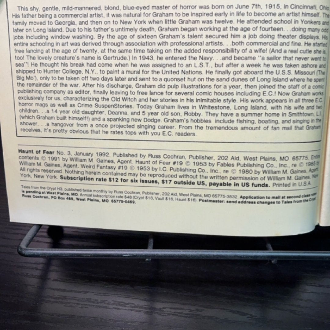 The Haunt of Fear #3 (Gladstone Reprint) exact copy — photo 4